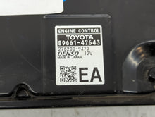 2017-2018 Toyota Prius PCM Engine Control Computer ECU ECM PCU OEM P/N:89661-47643 89661-47642 Fits Fits 2017 2018 OEM Used Auto Parts