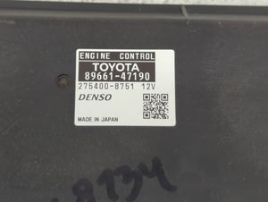 2012-2013 Toyota Prius PCM Engine Control Computer ECU ECM PCU OEM P/N:89661-47191 89661-47190 Fits Fits 2012 2013 OEM Used Auto Parts