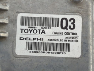 2017-2018 Toyota Corolla PCM Engine Control Computer ECU ECM PCU OEM P/N:89661-0ZQ92 89661-0ZQ91, 89661-0ZQ90 Fits Fits 2017 2018 OEM Used Auto Parts