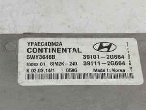 2011-2014 Hyundai Sonata PCM Engine Control Computer ECU ECM PCU OEM P/N:39101-2G663 39111-2G663 Fits Fits 2011 2012 2013 2014 OEM Used Auto Parts