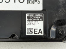 2017-2018 Toyota Prius PCM Engine Control Computer ECU ECM PCU OEM P/N:89661-47643 89661-47642 Fits Fits 2017 2018 OEM Used Auto Parts