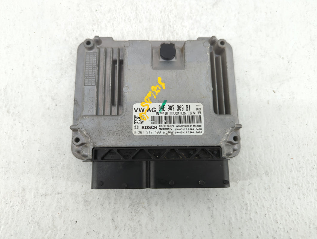 2019 Volkswagen Jetta PCM Engine Control Computer ECU ECM PCU OEM P/N:04E 907 309 BT 0 261 S17499 Fits OEM Used Auto Parts