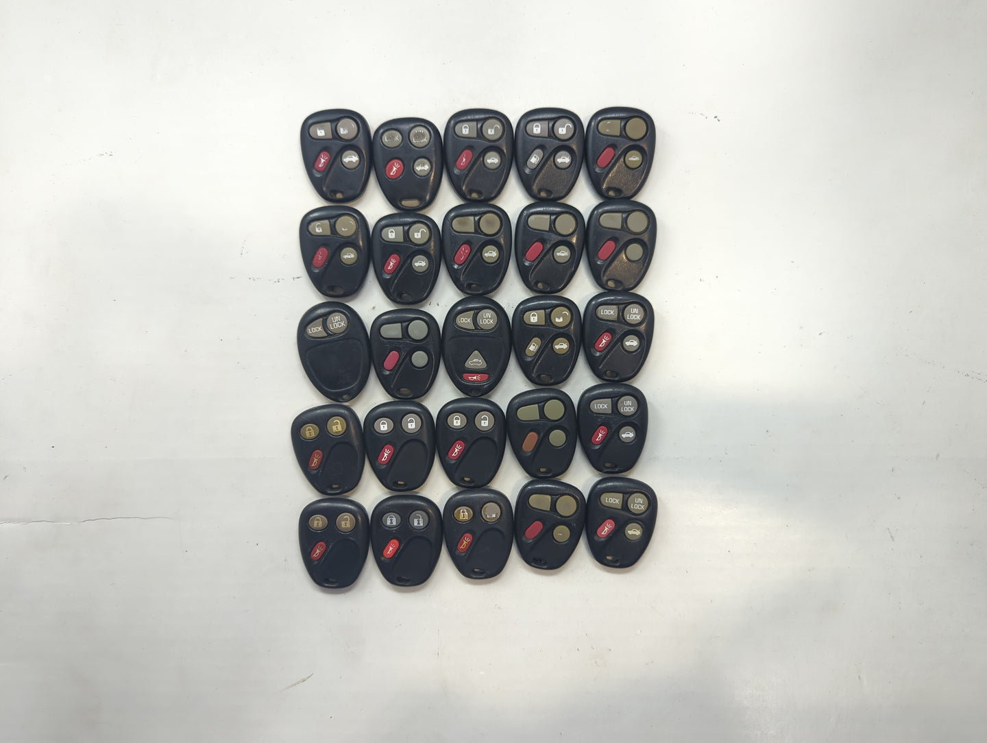 Lot of 25 Chevrolet Keyless Entry Remote Fob KOBUT1BT | N5F250738 | - Oemusedautoparts1.com