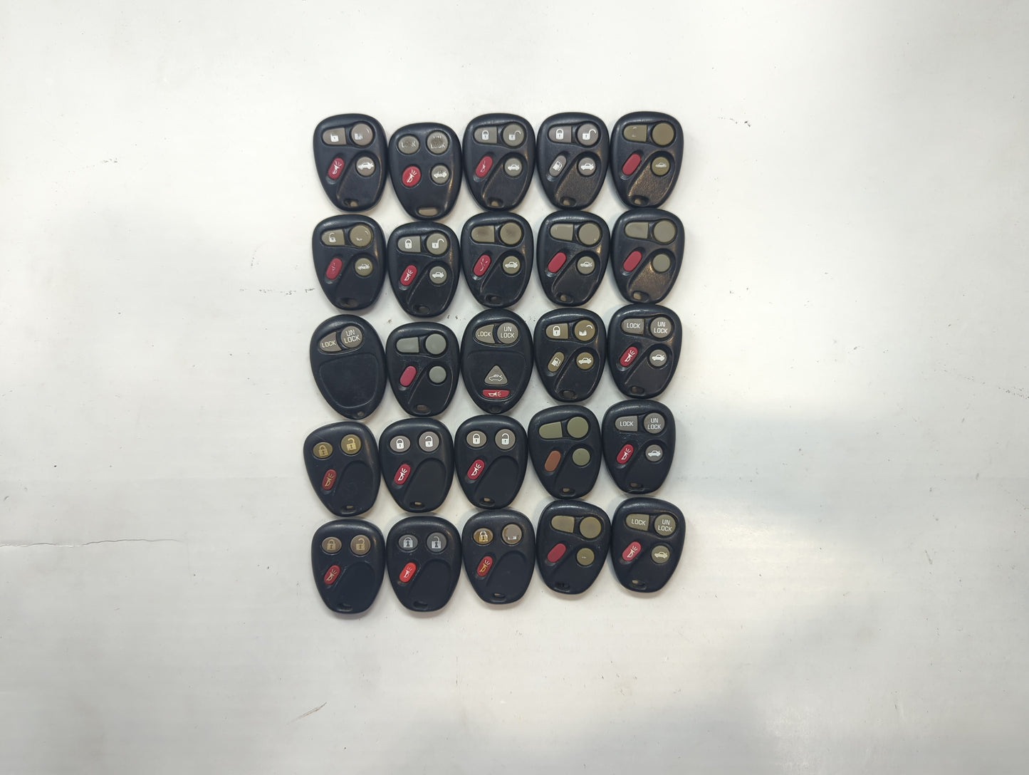 Lot of 25 Chevrolet Keyless Entry Remote Fob KOBUT1BT | N5F250738 | - Oemusedautoparts1.com