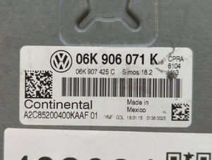 2015 Volkswagen Passat PCM Engine Control Computer ECU ECM PCU OEM P/N:06K 906 071 K Fits OEM Used Auto Parts