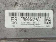 2015-2016 Acura Tlx PCM Engine Control Computer ECU ECM PCU OEM P/N:37820-5J2-A56 37820-5J2-A55 Fits Fits 2015 2016 OEM Used Auto Parts