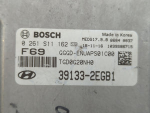 2016-2017 Hyundai Elantra PCM Engine Control Computer ECU ECM PCU OEM P/N:39133-2EGB1 Fits Fits 2016 2017 OEM Used Auto Parts