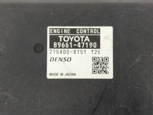 2012-2013 Toyota Prius PCM Engine Control Computer ECU ECM PCU OEM P/N:89661-47191 89661-47190 Fits Fits 2012 2013 OEM Used Auto Parts