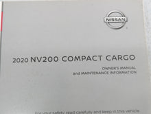 2020 Nissan Nv200 Owners Manual Book Guide OEM Used Auto Parts