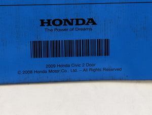 2009 Honda Civic Owners Manual Book Guide P/N:00X31-SVA-6301 31SVA630 OEM Used Auto Parts