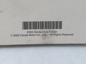 2003 Honda Civic Owners Manual Book Guide OEM Used Auto Parts