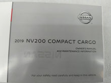 2019 Nissan Nv200 Owners Manual Book Guide OEM Used Auto Parts