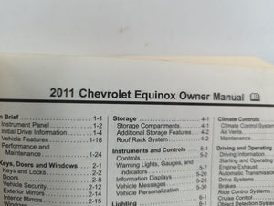 2011 Chevrolet Equinox Owners Manual Book Guide OEM Used Auto Parts