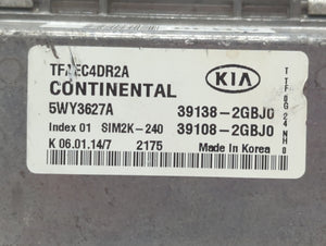 2014-2015 Kia Optima PCM Engine Control Computer ECU ECM PCU OEM P/N:39108-2GBJ0 39138-2GBJ0 Fits Fits 2014 2015 OEM Used Auto Parts