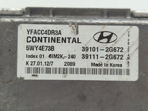 2011-2014 Hyundai Sonata PCM Engine Control Computer ECU ECM PCU OEM P/N:39111-2G672 39101-2G662 Fits Fits 2011 2012 2013 2014 OEM Used Auto Parts