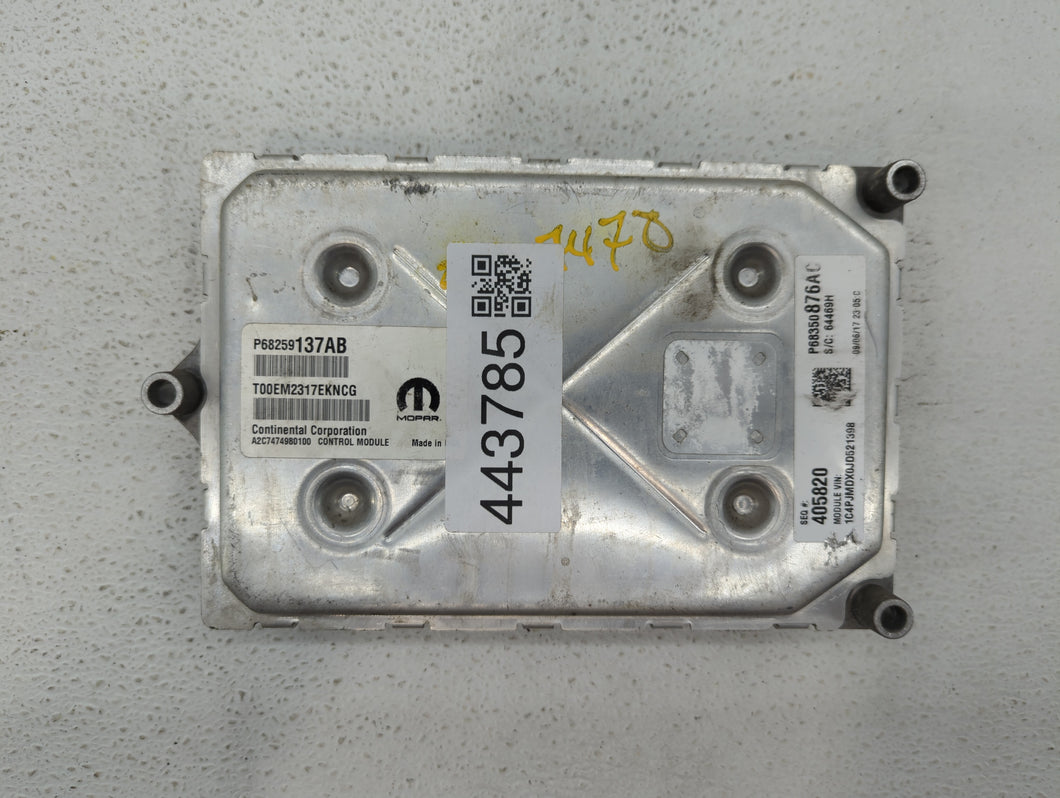 2018 Jeep Cherokee PCM Engine Control Computer ECU ECM PCU OEM P/N:P68350872AC P68350874AC, P68259137AB, P68350870AC Fits OEM Used Auto Parts