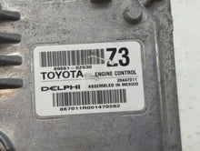 2015-2016 Toyota Corolla PCM Engine Control Computer ECU ECM PCU OEM P/N:89661-0Z631 89661-0Z641, 89661-0Z640 Fits Fits 2015 2016 OEM Used Auto Parts