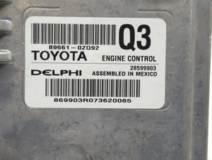 2017-2019 Toyota Corolla PCM Engine Control Computer ECU ECM PCU OEM P/N:89661-0ZQ92 89661-0ZQ91 Fits Fits 2017 2018 2019 OEM Used Auto Parts