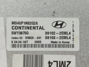 2014-2016 Hyundai Elantra PCM Engine Control Computer ECU ECM PCU OEM P/N:39103-2EML4 39102-2EML4 Fits Fits 2014 2015 2016 OEM Used Auto Parts