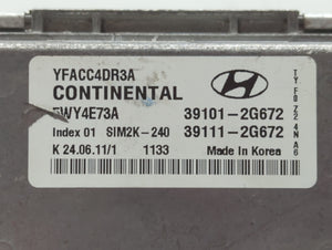 2011-2014 Hyundai Sonata PCM Engine Control Computer ECU ECM PCU OEM P/N:39111-2G663 39101-2G663 Fits Fits 2011 2012 2013 2014 OEM Used Auto Parts