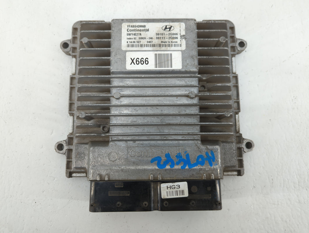 2011 Hyundai Sonata PCM Engine Control Computer ECU ECM PCU OEM P/N:39111-2G666 39101-2G666 Fits OEM Used Auto Parts