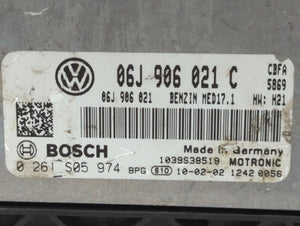 2010 Volkswagen Cc PCM Engine Control Computer ECU ECM PCU OEM P/N:06J 906 021 C Fits Fits 2008 OEM Used Auto Parts