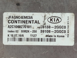 2016-2018 Kia Optima PCM Engine Control Computer ECU ECM PCU OEM P/N:39108-2GGC0 39138-2GGC0 Fits Fits 2016 2017 2018 OEM Used Auto Parts