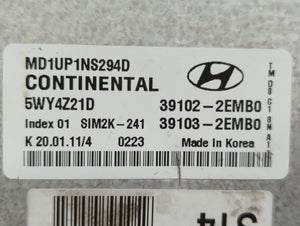 2011 Hyundai Elantra PCM Engine Control Computer ECU ECM PCU OEM P/N:39103-2EMB0 39102-2EMB0 Fits OEM Used Auto Parts