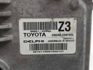 2015-2016 Toyota Corolla PCM Engine Control Computer ECU ECM PCU OEM P/N:89661-0Z630 89661-0Z631, 89661-0Z641 Fits Fits 2015 2016 OEM Used Auto Parts