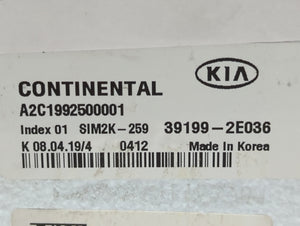 2020-2021 Kia Forte PCM Engine Control Computer ECU ECM PCU OEM P/N:39199-2E036 Fits Fits 2020 2021 OEM Used Auto Parts