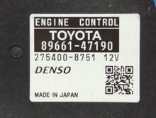 2012-2013 Toyota Prius PCM Engine Control Computer ECU ECM PCU OEM P/N:89661-47191 89661-47190 Fits Fits 2012 2013 OEM Used Auto Parts