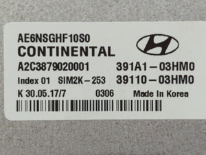 2017-2020 Hyundai Ioniq PCM Engine Control Computer ECU ECM PCU OEM P/N:39110-03HM0 391A1-03HM0 Fits Fits 2017 2018 2019 2020 OEM Used Auto Parts