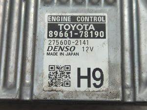 2015 Lexus Nx300 PCM Engine Control Computer ECU ECM PCU OEM P/N:89661-78190 Fits OEM Used Auto Parts