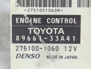 2004 Lexus Es330 PCM Engine Control Computer ECU ECM PCU OEM P/N:89661-33A40 89661-33A41 Fits OEM Used Auto Parts