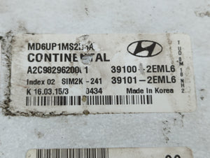 2015-2016 Hyundai Elantra PCM Engine Control Computer ECU ECM PCU OEM P/N:39101-2EML6 Fits Fits 2015 2016 OEM Used Auto Parts