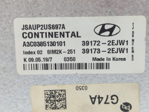 2019-2020 Hyundai Veloster PCM Engine Control Computer ECU ECM PCU OEM P/N:39172-2EJW1 Fits Fits 2019 2020 OEM Used Auto Parts