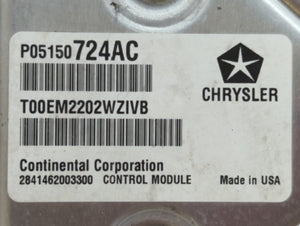 2013 Chrysler 200 PCM Engine Control Computer ECU ECM PCU OEM P/N:P05150724AC P68164370AE, P051507603AB, P68164370AD Fits OEM Used Auto Parts