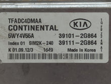 2011-2013 Kia Optima PCM Engine Control Computer ECU ECM PCU OEM P/N:39111-2G864 39101-2G864 Fits Fits 2011 2012 2013 OEM Used Auto Parts