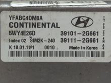 2011-2014 Hyundai Sonata PCM Engine Control Computer ECU ECM PCU OEM P/N:39111-2G661 39101-2G661 Fits Fits 2011 2012 2013 2014 OEM Used Auto Parts