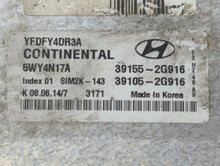 2011-2015 Hyundai Sonata PCM Engine Control Computer ECU ECM PCU OEM P/N:39105-2G916 39155-2G916 Fits OEM Used Auto Parts