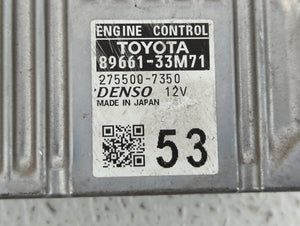 2013-2014 Lexus Es350 PCM Engine Control Computer ECU ECM PCU OEM P/N:89661-33M70 89661-33M71 Fits Fits 2013 2014 OEM Used Auto Parts