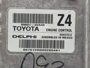 2015-2016 Toyota Corolla PCM Engine Control Computer ECU ECM PCU OEM P/N:89661-0Z640 Fits Fits 2015 2016 OEM Used Auto Parts