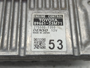 2013-2014 Lexus Es350 PCM Engine Control Computer ECU ECM PCU OEM P/N:89661-33M70 89661-33M71 Fits Fits 2013 2014 OEM Used Auto Parts