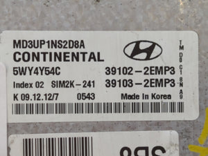 2011-2013 Hyundai Elantra PCM Engine Control Computer ECU ECM PCU OEM P/N:39103-2EMB2 39102-2EMB2 Fits Fits 2011 2012 2013 OEM Used Auto Parts