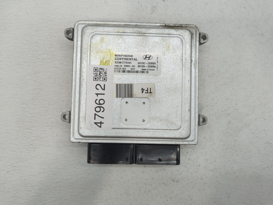 2014-2016 Hyundai Elantra PCM Engine Control Computer ECU ECM PCU OEM P/N:39101-2EMB6 39100-2EMB6 Fits Fits 2014 2015 2016 OEM Used Auto Parts