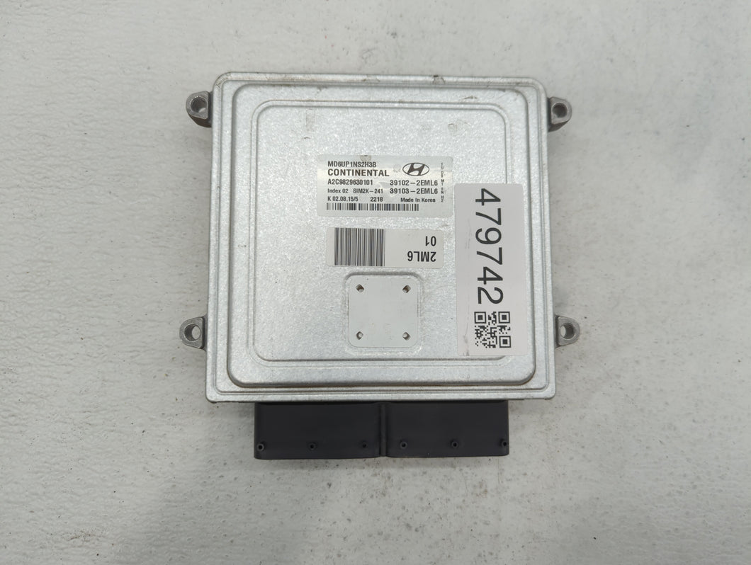 2014-2016 Hyundai Elantra PCM Engine Control Computer ECU ECM PCU OEM P/N:39103-2EML6 39102-2EML6 Fits Fits 2014 2015 2016 OEM Used Auto Parts