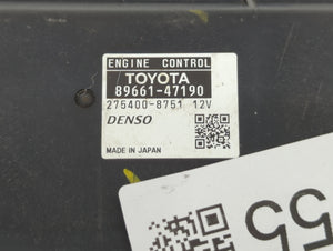 2012-2013 Toyota Prius PCM Engine Control Computer ECU ECM PCU OEM P/N:89661-47191 89661-47190 Fits Fits 2012 2013 OEM Used Auto Parts