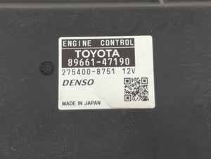 2012-2013 Toyota Prius PCM Engine Control Computer ECU ECM PCU OEM P/N:89661-47191 89661-47190 Fits Fits 2012 2013 OEM Used Auto Parts