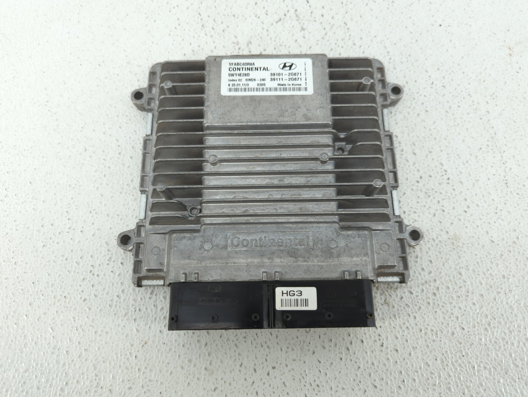 2011-2014 Hyundai Sonata PCM Engine Control Computer ECU ECM PCU OEM P/N:39111-2G671 39101-2G671 Fits Fits 2011 2012 2013 2014 OEM Used Auto Parts