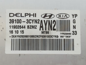 2016 Kia Sedona PCM Engine Control Computer ECU ECM PCU OEM P/N:39100-3CYN2 Fits OEM Used Auto Parts